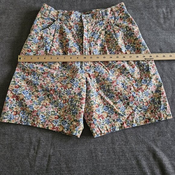 Willowbend Shorts Womens 12 Floral Cotton Twill Pockets Retro Boho USA Made Vtg - Picture 5 of 15